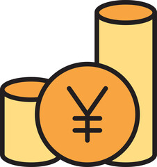 pile of yuan money coins icon
