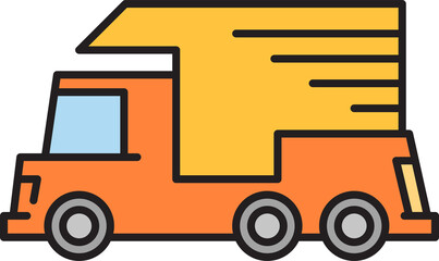 lorry truck icon illustration