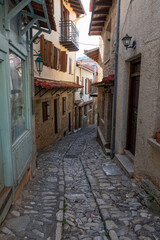 Fototapeta na wymiar Dimitsana village traditional architecture and paved alleys in Arcadia, Greece