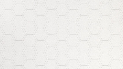 Hexagon or honeycomb pattern on a textured paper background. Close-up of a decorative and abstract paper with copy space. 4k resolution.