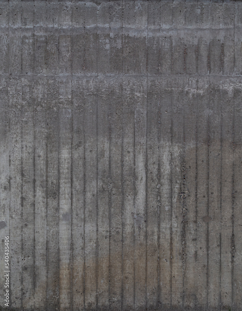 Aufkleber front view of messy and dirty gray concrete wall. high resolution full frame textured background. co