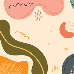 Minimalist handdrawn abstract fluid shape