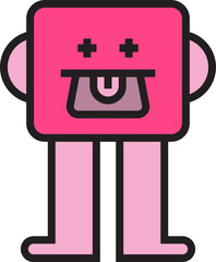 cute and funny monster cartoon character illustration