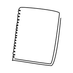 One line drawing of a note book. stationary for school equipment. Back to school or creative thinking concept. Modern continuous line draw design graphic