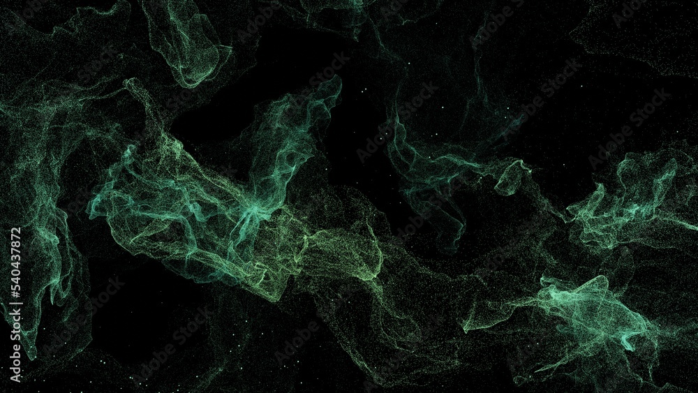 Aufkleber green energy plasma spread around abstract background with 3d rendering.
