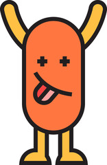 cute and funny monster cartoon character illustration