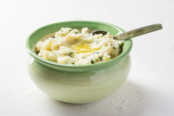 Colcannon the traditional Irish dish with mashed potato and cabbage
