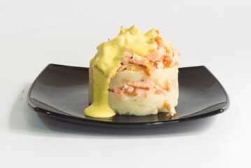 salmon and mashed potato tartare