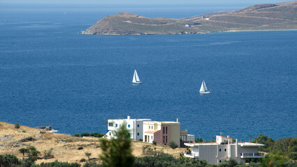 Houses in Karystos. A touristic place for Summer vacation in Evia island.Greece