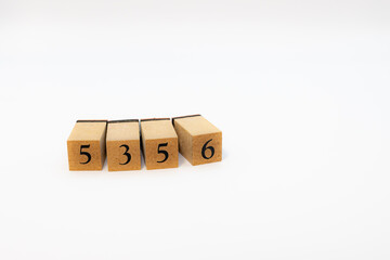 木ブロック　数字　Number　ナンバー　5356