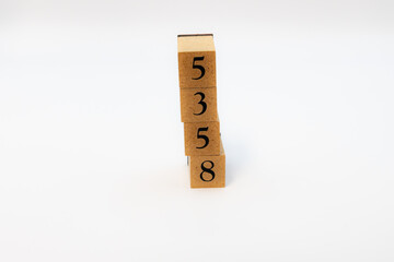 木ブロック　数字　Number　ナンバー　5358