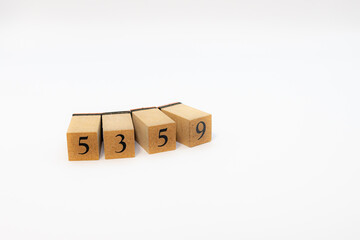 木ブロック　数字　Number　ナンバー　5359
