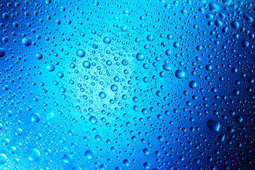 Blue water drops background