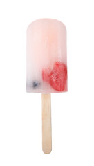 Tasty ice pop isolated on white. Fruit popsicle