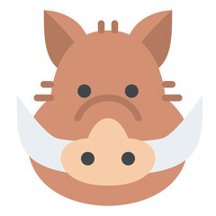 wild pig animal face avatar zoo
