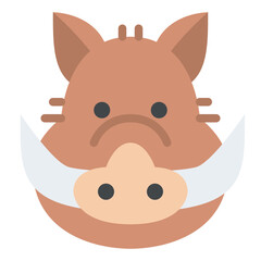 wild pig animal face avatar zoo