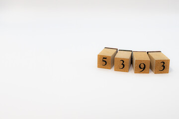 木ブロック　数字　Number　ナンバー　5393