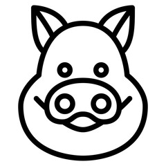 pig animal face avatar zoo