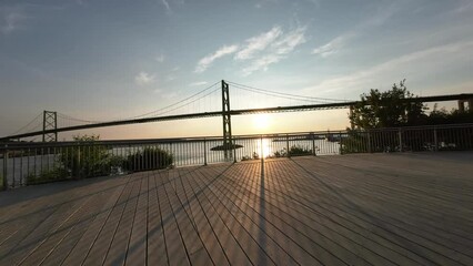 Time lapse of sunset over the Halifax Bridge from the Canada 150 Trail in Dartmouth, Nova Scotia