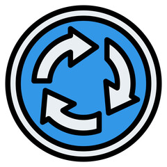 roundabout traffic sign