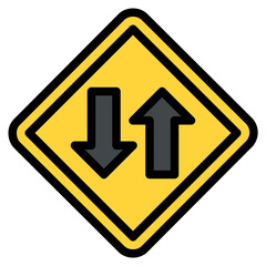 two way traffic sign