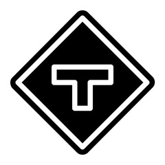 t junction traffic sign