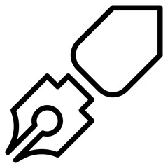 fountain pen line icon