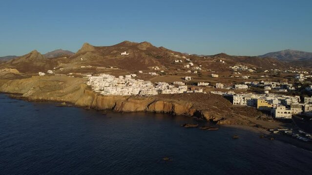 Naxos Chora Aerial View, Cyclades Island in Aegean Sea, Greece