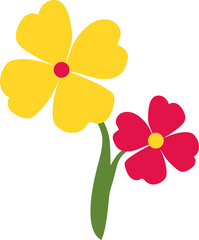 simple flower red green yellow