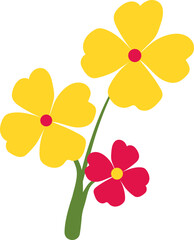 simple flower red green yellow