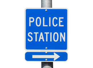 Police Station direction sign isolated.