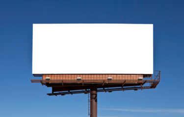 Big blank billboard with isolated cut out.  