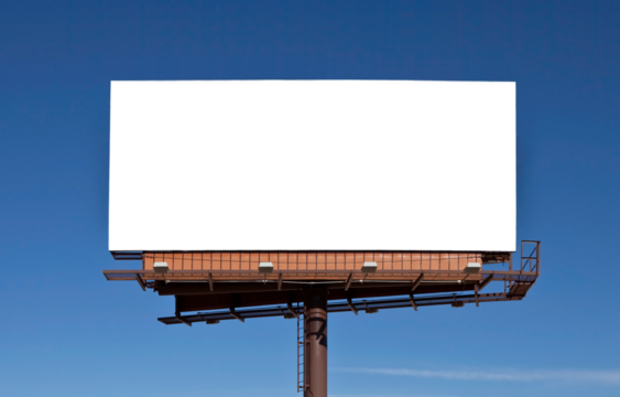 Big blank billboard with isolated cut out.  