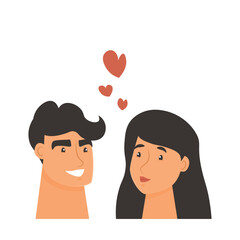 Couple in love. Man and woman. Love. Valentine's Day. Isolated element for design. Cartoon style