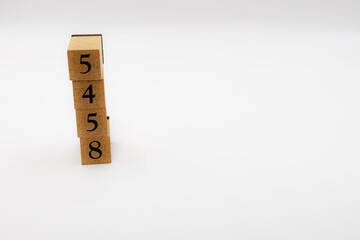 木ブロック　数字　Number　ナンバー　5458