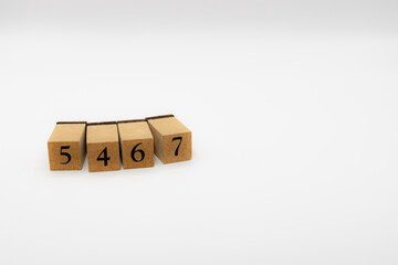 木ブロック　数字　Number　ナンバー　5467