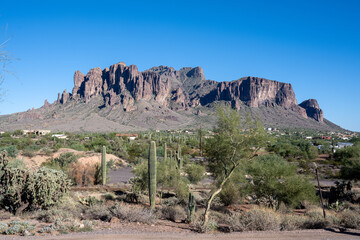 The Superstition Mountains located outside of Phoenix Arizona