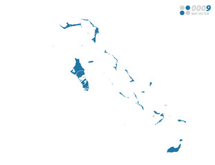 Vector blue of map The Bahamas.