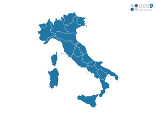Vector blue of map Italy.