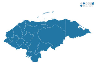Vector blue of map Honduras.