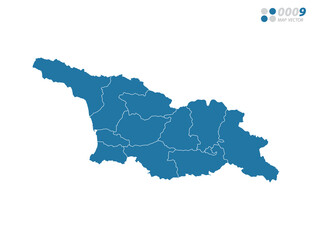 Vector blue of map Georgia.
