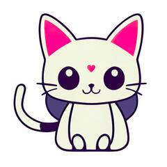 Obraz na płótnie Canvas Cartoon cat character icon logo 3d illustrated 