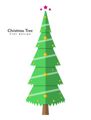 Flat design christmas trees illustration vector collection