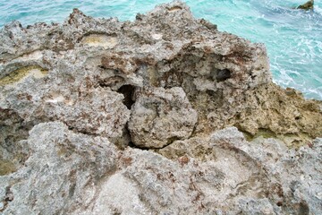 Rocks along the beach at Kurima island.