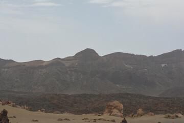 landscape in the desert in the island lanzarote