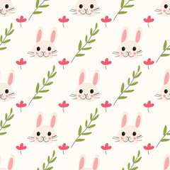 Rabbit head and branch pattern