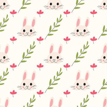 Rabbit head and branch pattern