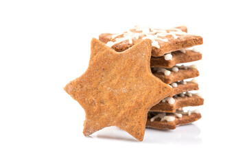 Star shape christmas gingerbread cookies