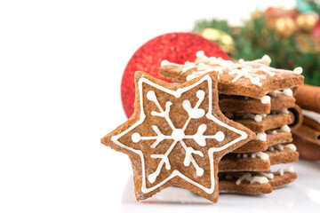 Star shape christmas gingerbread cookies