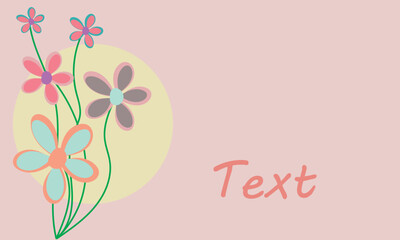 background image in pastel colors space for text flower bouquet